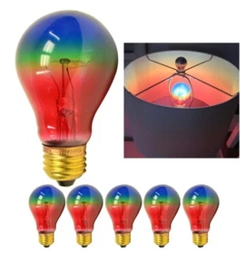 6 Pc Rainbow Light Bulbs Multicolor 25w 120v Lighting Lamp Ambient Party Decor - Picture 1 of 8