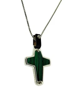 Stephen Webster England Made Me Malachite Cross Pendant silver unisex - Picture 1 of 4
