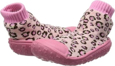 Skidders Infant Toddler Girl's Pink Leopard Skidproof Shoes Sz: 6 (18 Months)* - Image 1 of 4