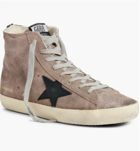 Golden Goose Women's Francy High Top Sneaker Mouse/Black, 5672 - Retail $625 - Picture 1 of 6