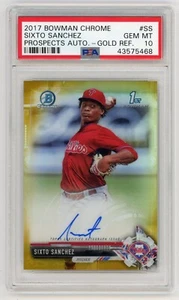 2017 Bowman Chrome Sixto Sanchez Auto Gold Refractor /50 1st Bowman PSA 10 Gem - Picture 1 of 2