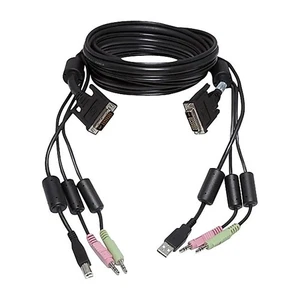 NEW CBL0025 Avocent 6FT DVI DVI-I Dual Link USB 3.5 mm Audio KVM Switch Cable - Afbeelding 1 van 1