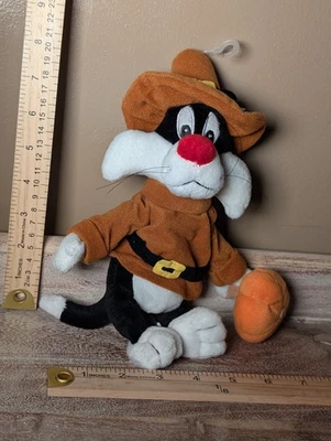 Peluche de colección Looney Toons Sylvester Pilgrim 10" Warner Bros 99 NUEVO SIN ETIQUETA Foto 1 de 3