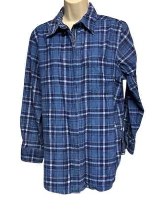 Xadrez azul vintage Y2K Faded Glory zíper completo feminino plus 14W/16W - Imagem 1 de 4