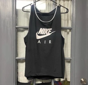 Nike Men Activewear Shirt 3XL Black Ringer Tank Top Logo Pullover - Picture 1 of 4