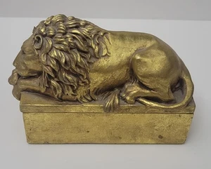 Scatola portagioie leone oro stile Antonio Casanova - Foto 1 di 8