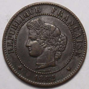 France 1882 A 5 Centimes, High XF Grade (D139) - Picture 1 of 2