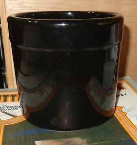 VASO ALTO 4-3/4" PORTA BARATTOLO CERAMICA HALLOWEEN NERO LUCIDO - Foto 1 di 3