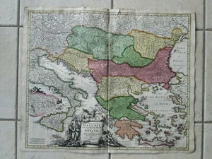 CARTE 1710 : FLUVIORUM IN EUROPA principis DANUBE (Grèce, Hongrie, Bosnie...) - Picture 1 of 5