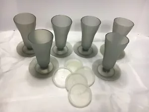 TUPPERWARE Vintage #754 Smoke Gray Tall Sundae Parfait Cups Set of 6 w/seals - Picture 1 of 1