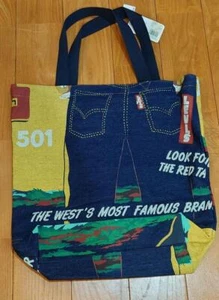 LEVI'S 501 Banner Print Denim Tote Bag 150th Anniversary Limited Model Casual - Picture 1 of 2