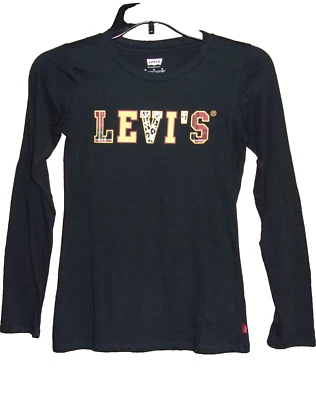 Camiseta LEVI'S NEGRA Manga Larga Niño Talla: MEDIANA (10-12) NUEVA CON ETIQUETAS $24 Foto 1 de 4
