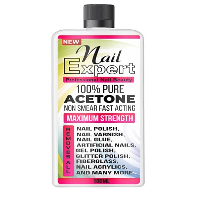 Aceton 100% Pure ACS/Lab Grade Nagellackentferner UV/LED GEL Soak Off 100ml - Bild 1 von 4