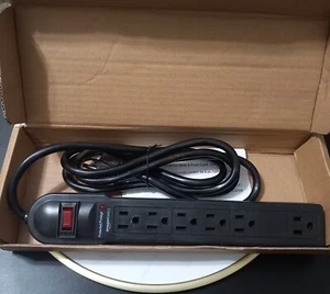 Amazon Basics Surge Protector Power Strip with 6Ft Extension Cord, 6-Outlet, 790 - Picture 1 of 10