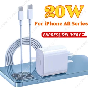 For iPhone 16 15 14 13 12 Samsung 20W Type C Fast Charger Adapter Charging Cord - Picture 1 of 25