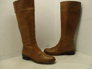 Corso Como Cognac Leather Zip Knee High Riding Boots Womens Size 7 M - Picture 1 of 9