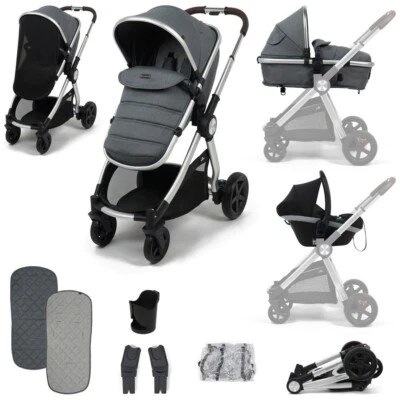 Baby Travel System 2 in 1 With Car Seat Pram Set Panorama XTi GREY BUNDLE NEW - Image 1 of 4