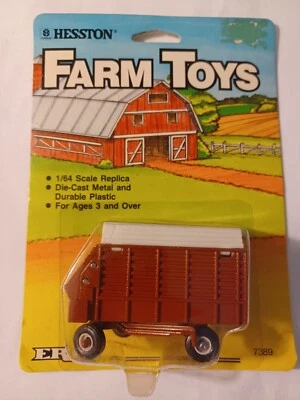 Vintage ERTL Hesston Farm Toys (1/64 Scale) Red Metal Plastic Forage Wagon 1986 - Image 1 of 4