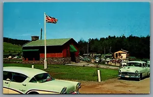 Postcard Moncton NB c1960s Provincial Game Farm Magnetic Hill Old Cars Flag - Picture 1 of 2
