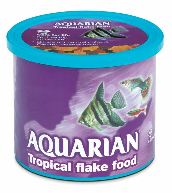 Aquarian Complete Nutrition Aquarium Tropical Fish Food Flakes 200g Container