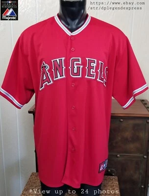 ANGELS Anaheim  Majestic Baseball Stitched Logo Red Jersey Men's Sz 2XL - Image 1 of 4