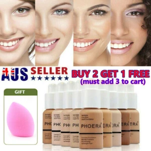 PHOERA Foundation Makeup Full Coverage Fast Base Brighten long-lasting Shade AU - Picture 1 of 16