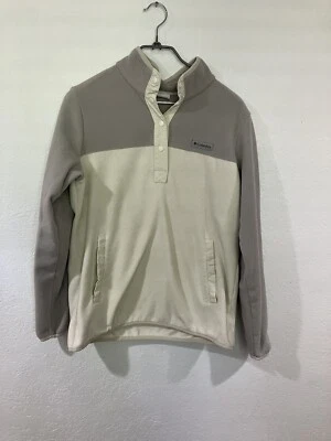 Pullover polar grande Columbia para mujer marfil beige gris acogedor deportivo esquí otoño Q4 Foto 1 de 4