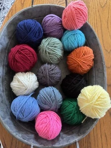 15-SCRAP YARN BALLS OF 4-PLY YARN 12 oz. Acrylic Granny Square Project New H-5 - Picture 1 of 4