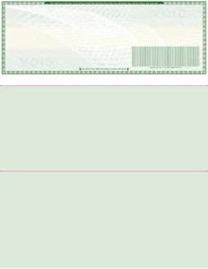 1000 Blank Check paper "High Security" - Check on Top - Green Art Deco - Picture 1 of 6