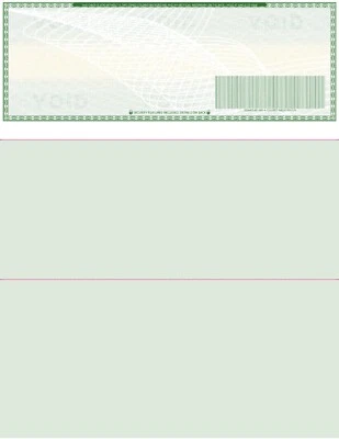 COMPUCHECKS 100 Blank Check paper "High Security" - Check on Top - Green Art Deco