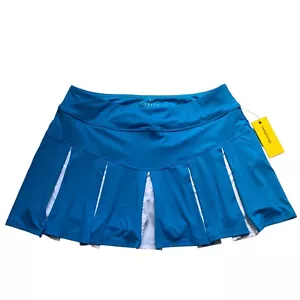 EleVen Venus Williams Contrast Pleat Tennis Skirt Skort Womens Large Blue NWT - Picture 1 of 7