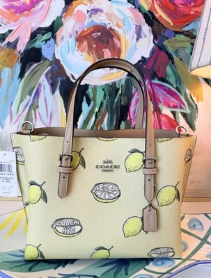 NUEVO CON ETIQUETAS 💯 Auténtico Bolso de Mano COACH Mollie 25 CAL78 Bandolera con Estampado de Limón Foto 1 de 4