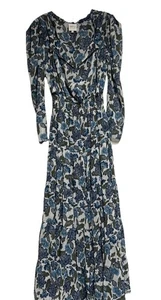MISA Los Angeles Maxikleid Blumenmuster Langarm Boho Small - Bild 1 von 12