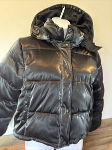 Forever 21 schwarzer gefütterter Mantel isoliert Damen große Kapuze - Bild 1 von 11