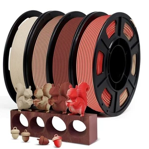Wood PLA Filament 1.75mm Bundle, Multicolor 3D Printer Filament, Real Wood Fi... - Zdjęcie 1 z 6