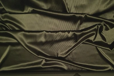 Stretch Silk Charmeuse satin, Olive, 100% Silk, 39" W, By the Yard (TS-7150T) - Image 1 of 3