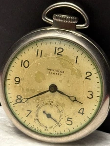 1899 Westclox Scotty Pocket Watch-Runs!  58 - Picture 1 of 8
