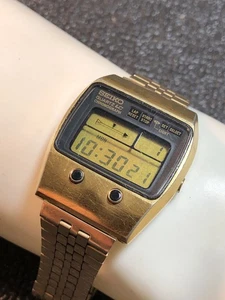Vintage Seiko Mens Digital LCD Watch M159-5059 Chrono James Bond Runs/New Bat - Picture 1 of 22
