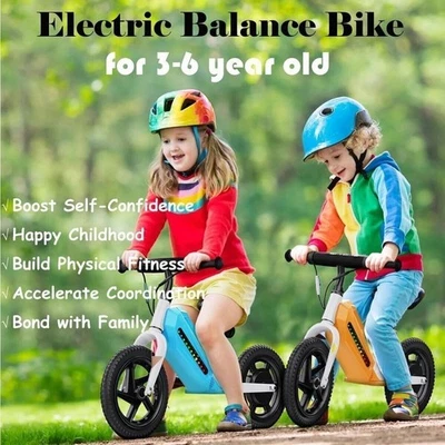 Bicicleta de Equilibrio Eléctrica 180W para Niños Edades 3-8 Asiento Ajustable Bicicleta Eléctrica Regalo Foto 1 de 4