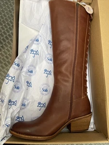 Neu! Sofft 8,5 MSharnell Bourbon dunkelbraune Lederstiefel Originalkarton UVP 239 $ - Bild 1 von 6