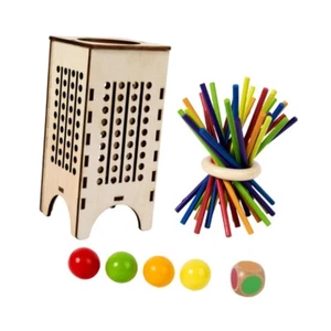Wooden Board Game Counting Sticks Wooden Sticks Dice for Preschool - Picture 1 of 7