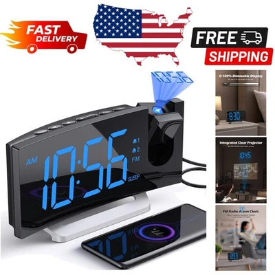 Elegant Projection Clock with HD LED Display & FM Radio - Perfect for Any Room - Image 1 of 4