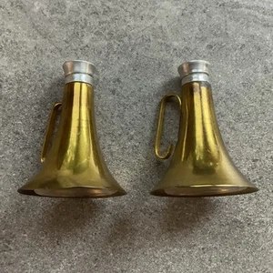 Vintage Messing Horn/Megaphon Salz & Pfefferstreuer mit Glasinnenausstattung - Bild 1 von 5