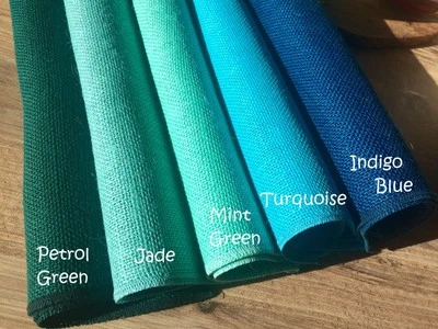 Rustic Burlap Jute Runners Wedding Hessian Table Runner 30cm wide BLUE GREEN - Image 1 of 2