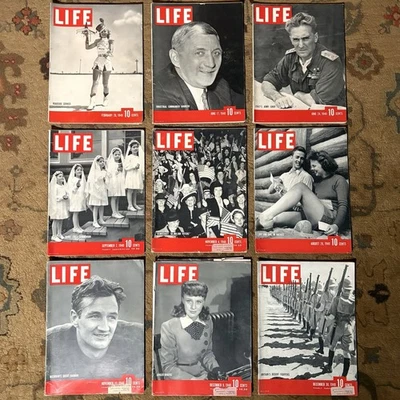1940 Life Magazine Vintage Lot 9 Issues 1940’s Old WWII-Era Ads Tobacco Coke WW2 - Image 1 of 4