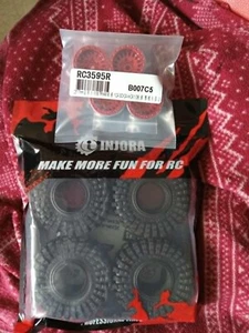 1.0 Red RC Beadlocks with Injora super stickies- new-Free shipping - Picture 1 of 2