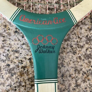 Vintage Johnny Walker American Ace WOOD Tennis Racquet Wooden Racket Woodie - Picture 1 of 8