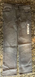 New Boys Cat & Jack Black Gray Jeans Straight Leg Size 10 Medium Pants - Picture 1 of 4