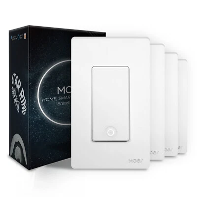 MOES WiFi 3 Way/Single Pole Smart Wall Light Switch with Alexa Google APP Remote - Image 1 of 4