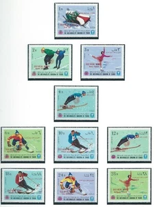 Yemen Kingdom Olympic Games 1968 Grenoble perf & Imperf set & 2 blocks OverprMNH - Picture 1 of 3